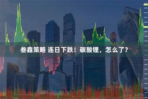 叁鑫策略 连日下跌！碳酸锂，怎么了？